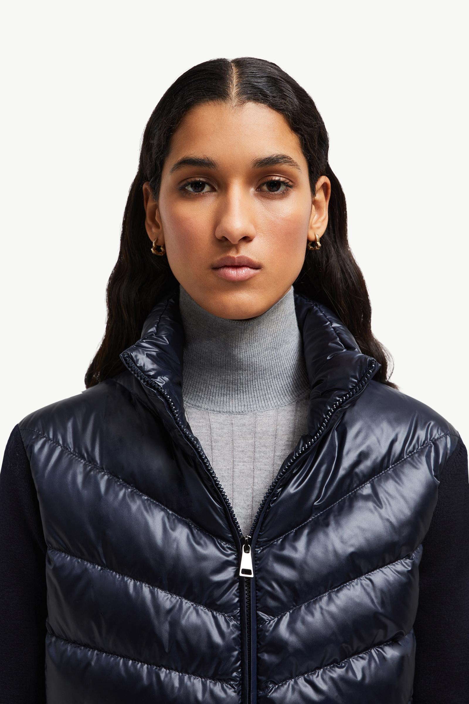 Moncler Padded Wool Cardigan Navy Blue Navy Blue