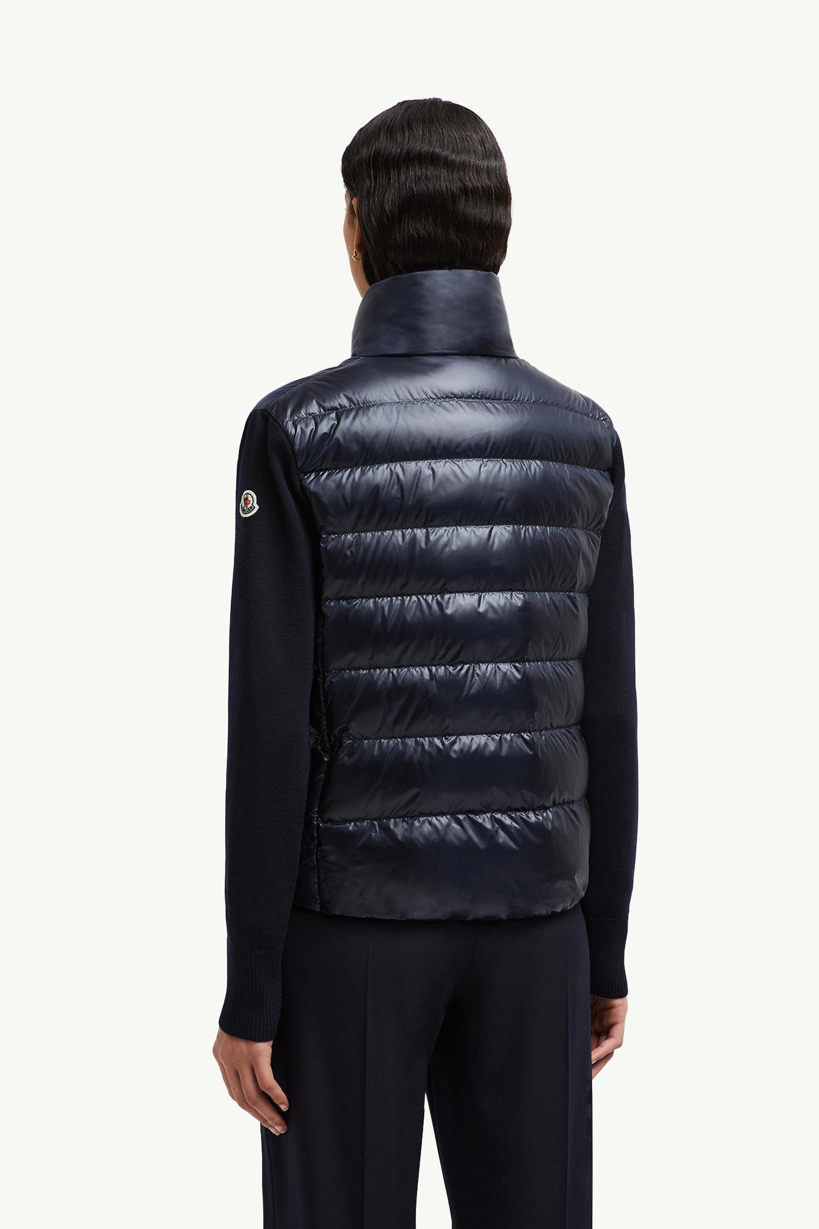 Moncler Padded Wool Cardigan Navy Blue Navy Blue