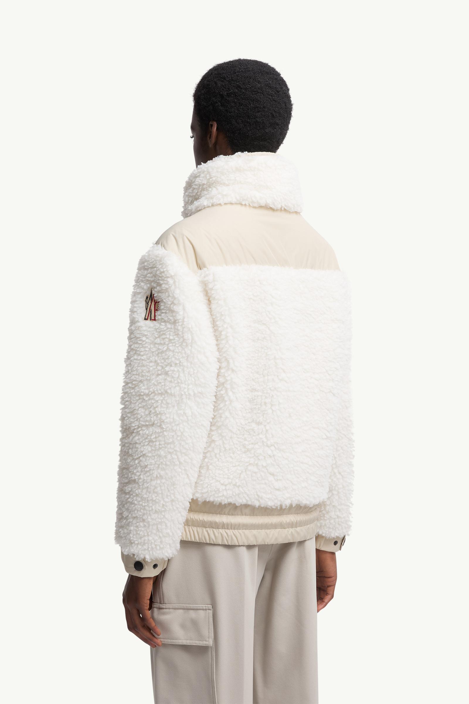 Moncler Padded Teddy Zip-Up Cardigan White White