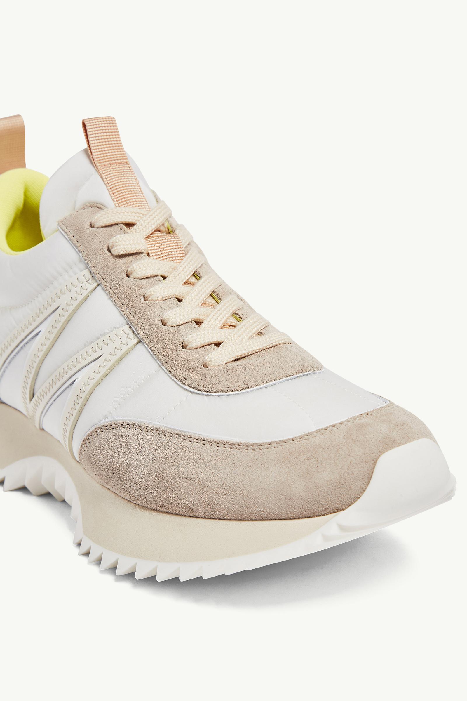 Moncler Pacey Nylon & Suede Sneakers Beige & White