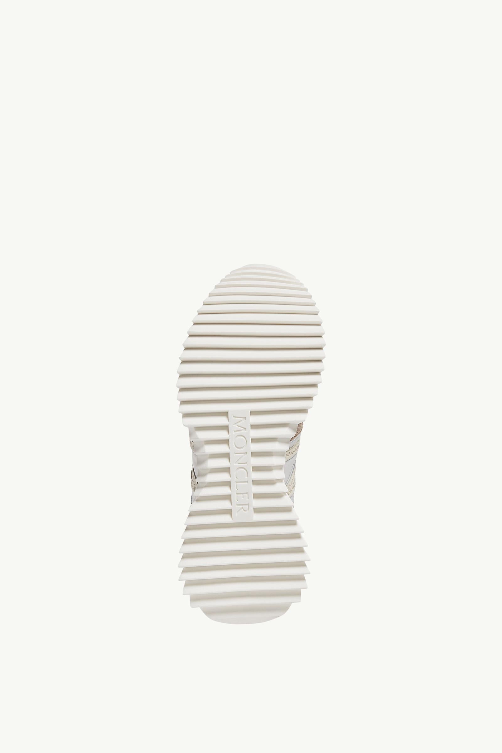 Moncler Pacey Nylon & Suede Sneakers Beige & White