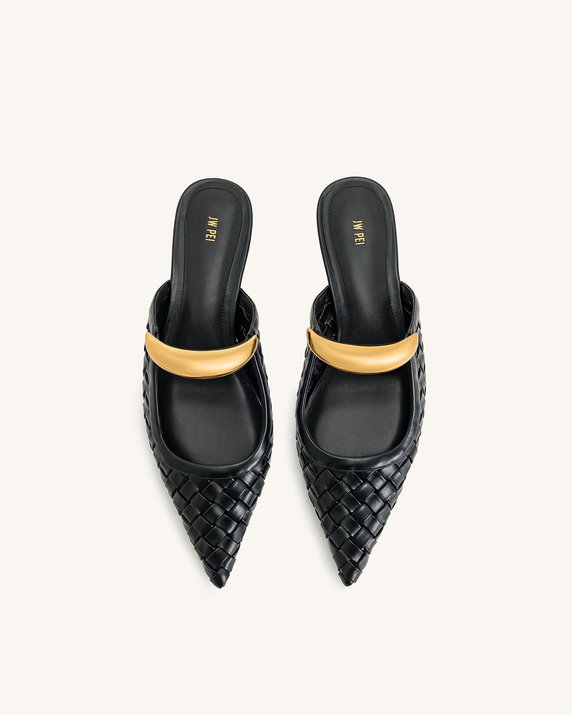 Jw Pei Helena Weave Pierced Mules Black