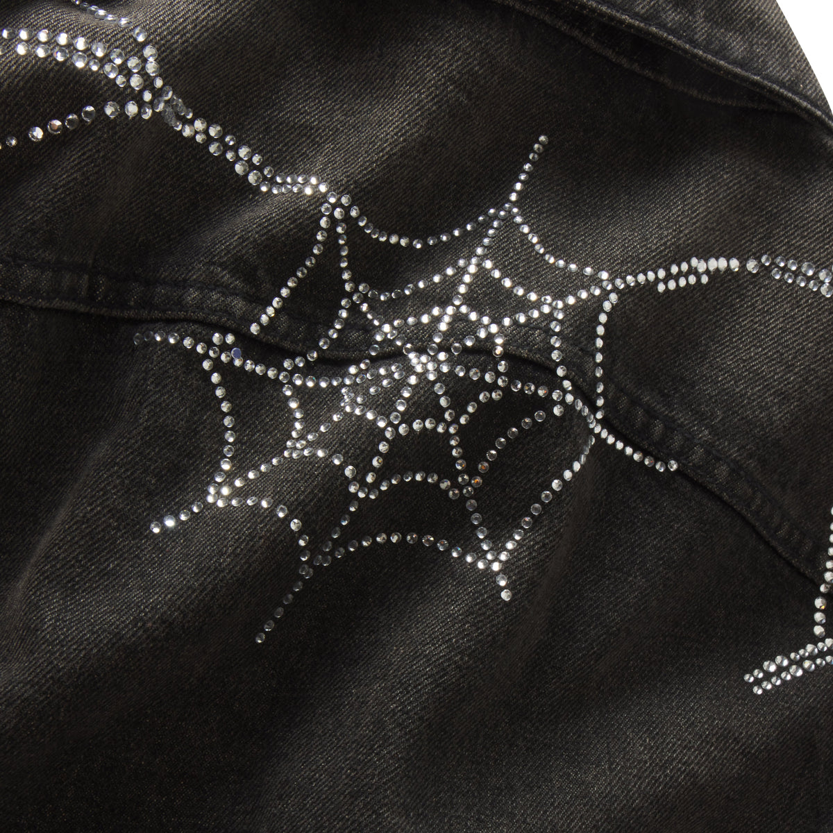 Sp5der Rhinestone WEB Denim Jacket