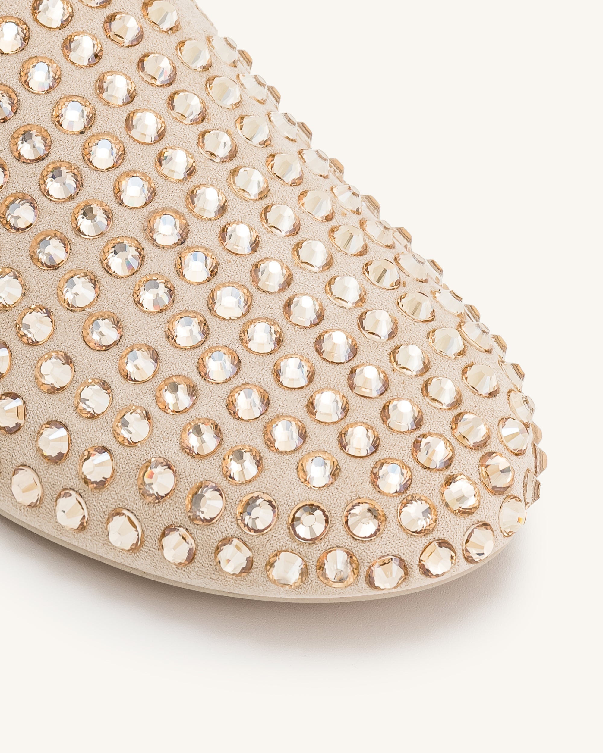 Jw Pei Athena Artificial Crystal Flat Mules Beige