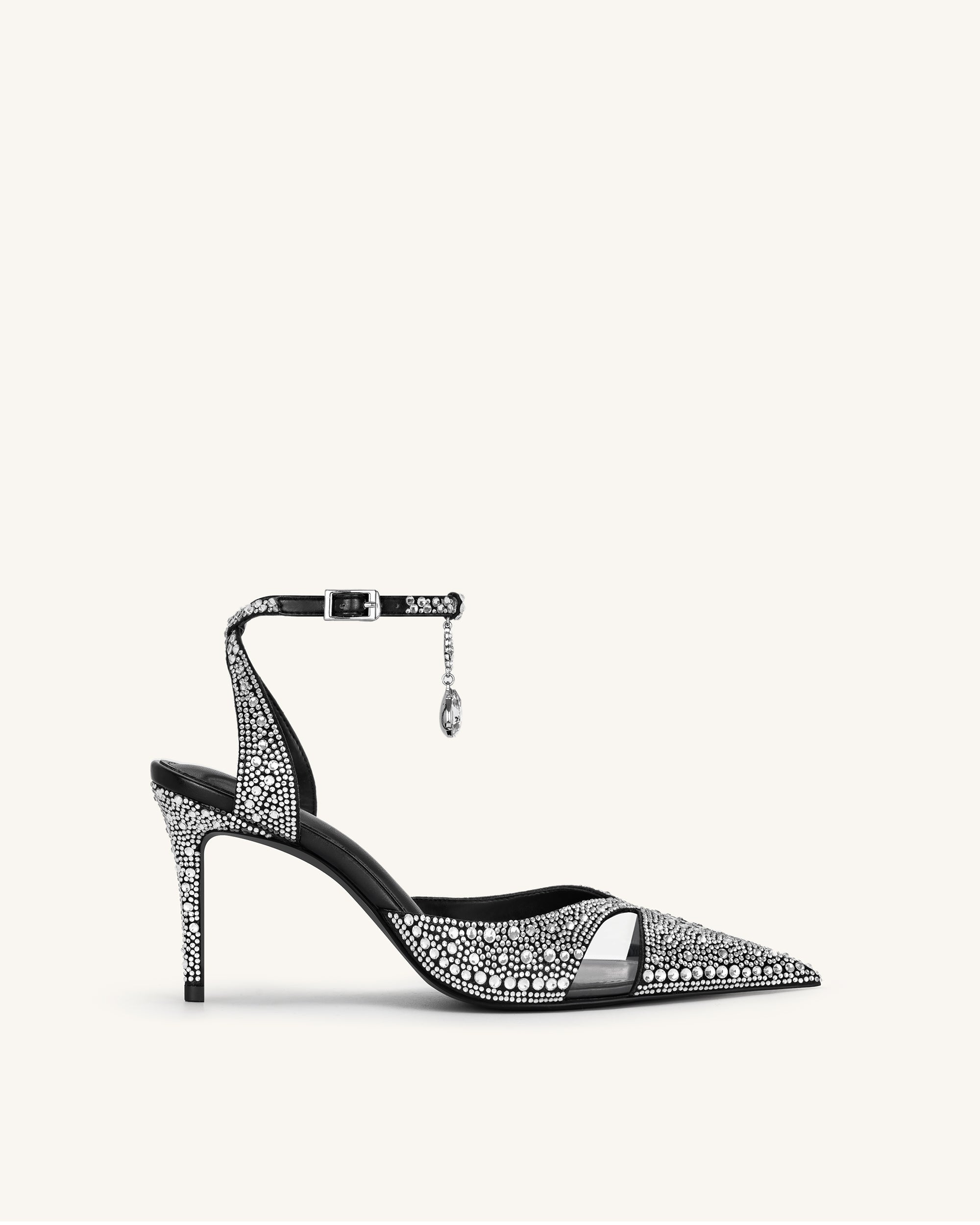 Jw Pei Haidi Artificial Crystal Pumps Black
