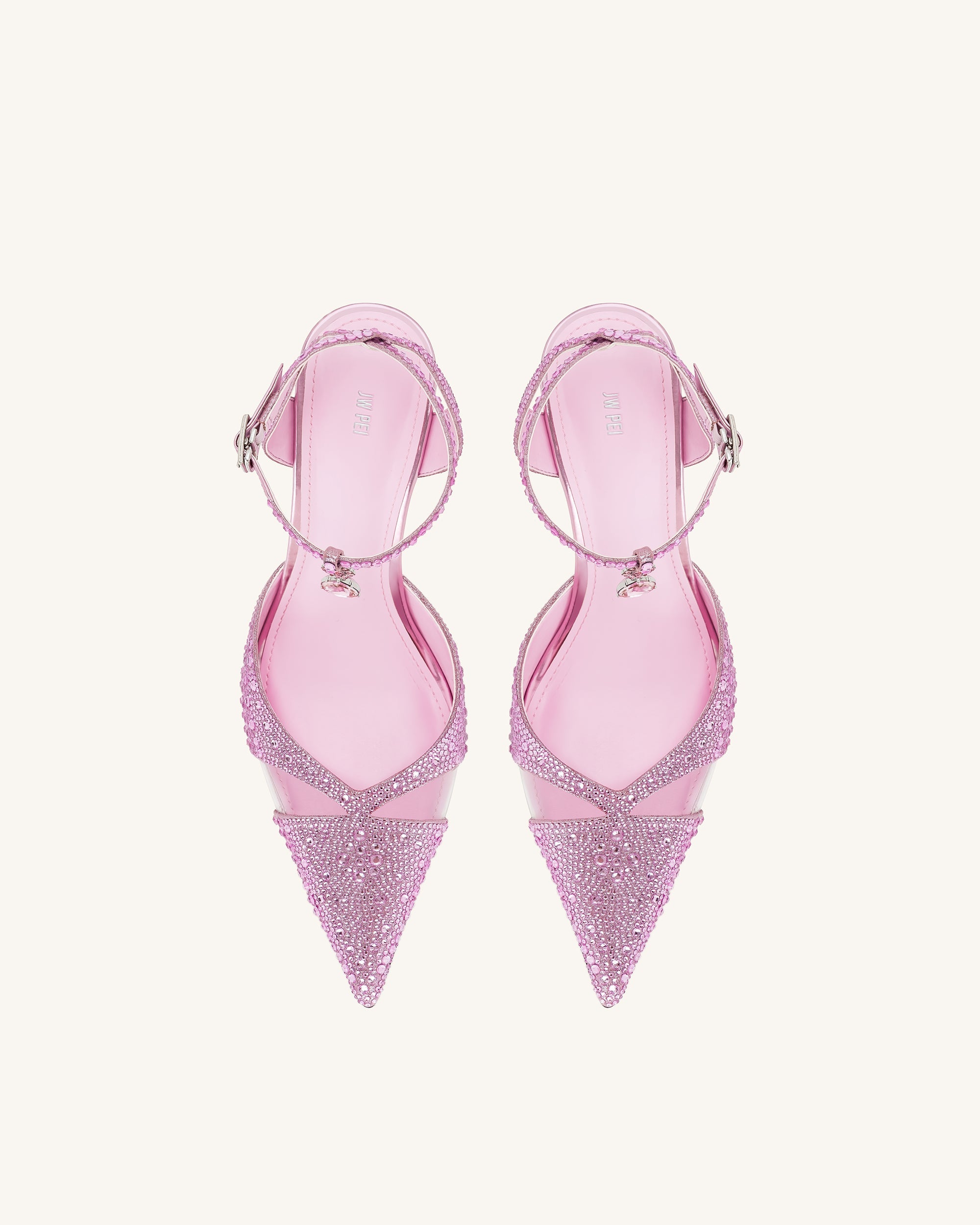Jw Pei Haidi Artificial Crystal Pumps Pink