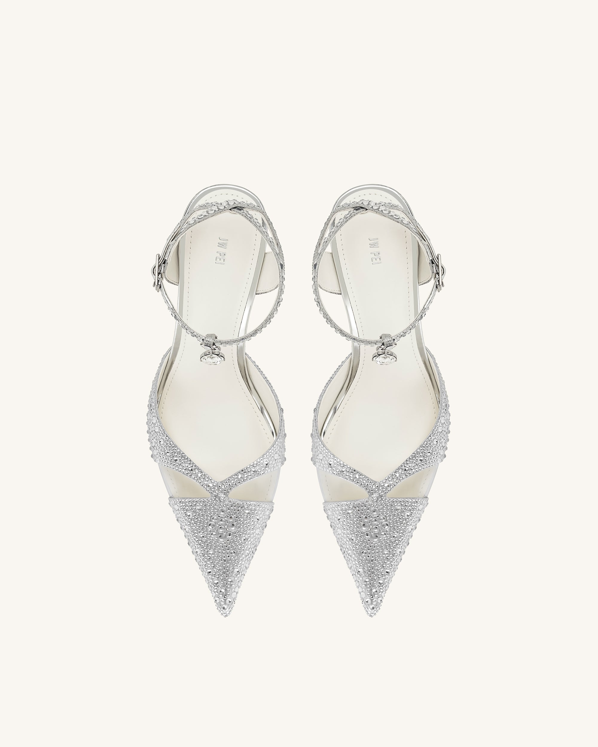Jw Pei Haidi Artificial Crystal Pumps Silver