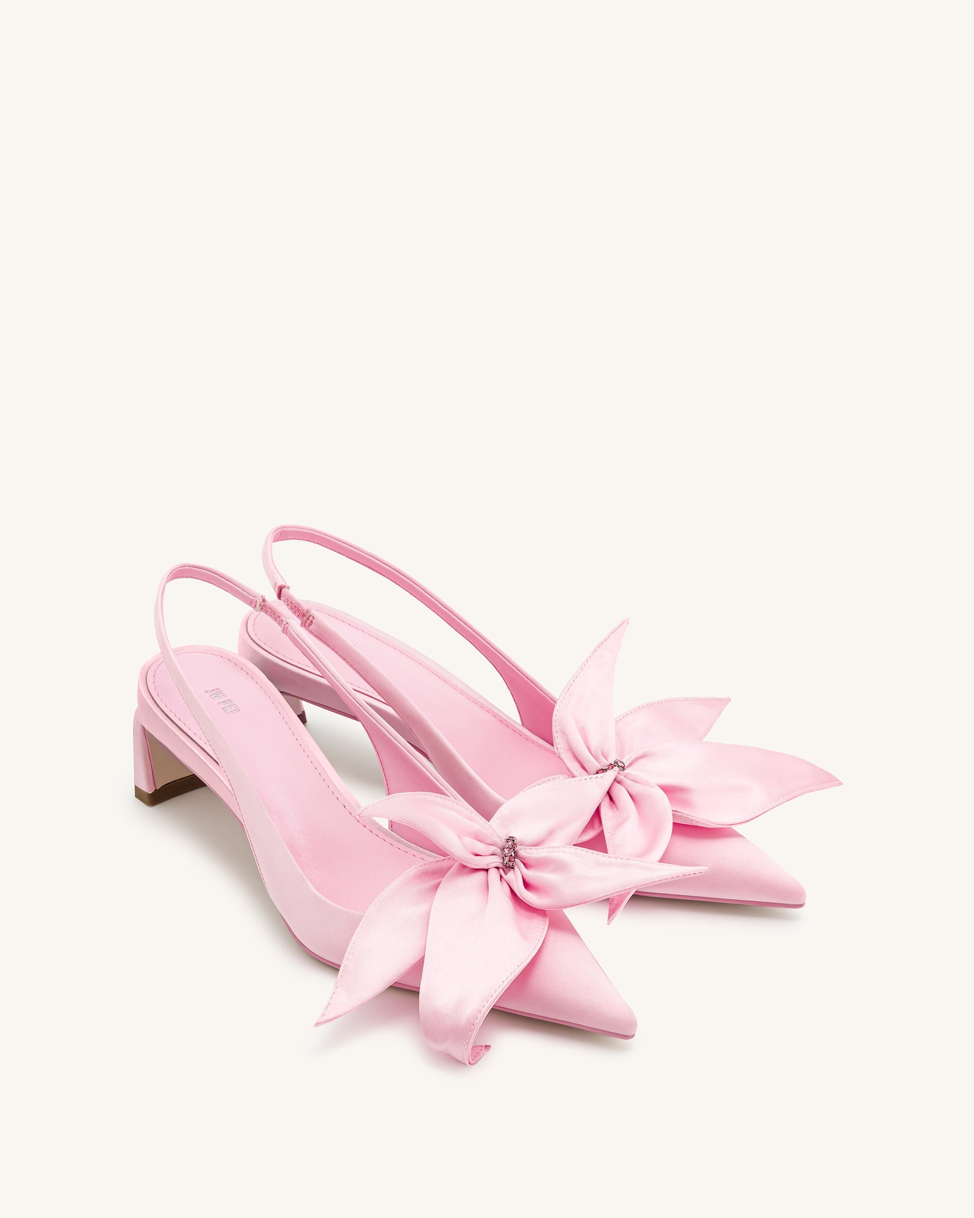Jw Pei Queena Floral Appliques Slingback Pumps Pink