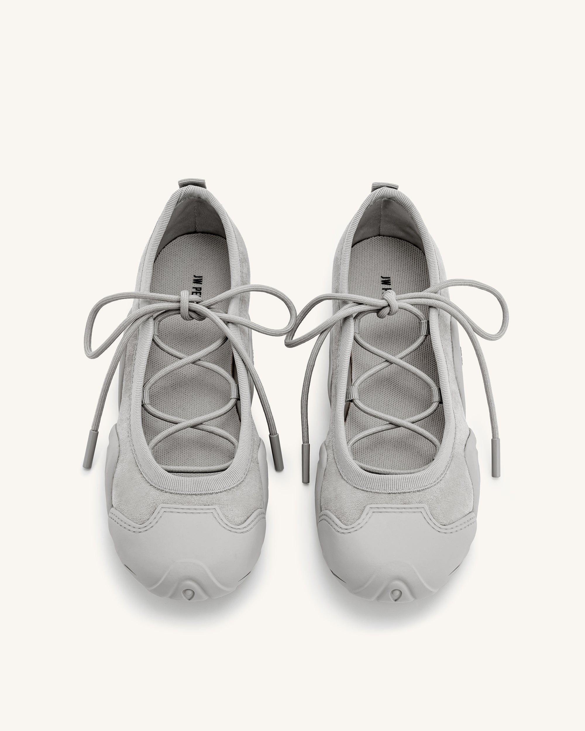 Jw Pei Caitlin Lace Up Ballerina Sneakers Grey