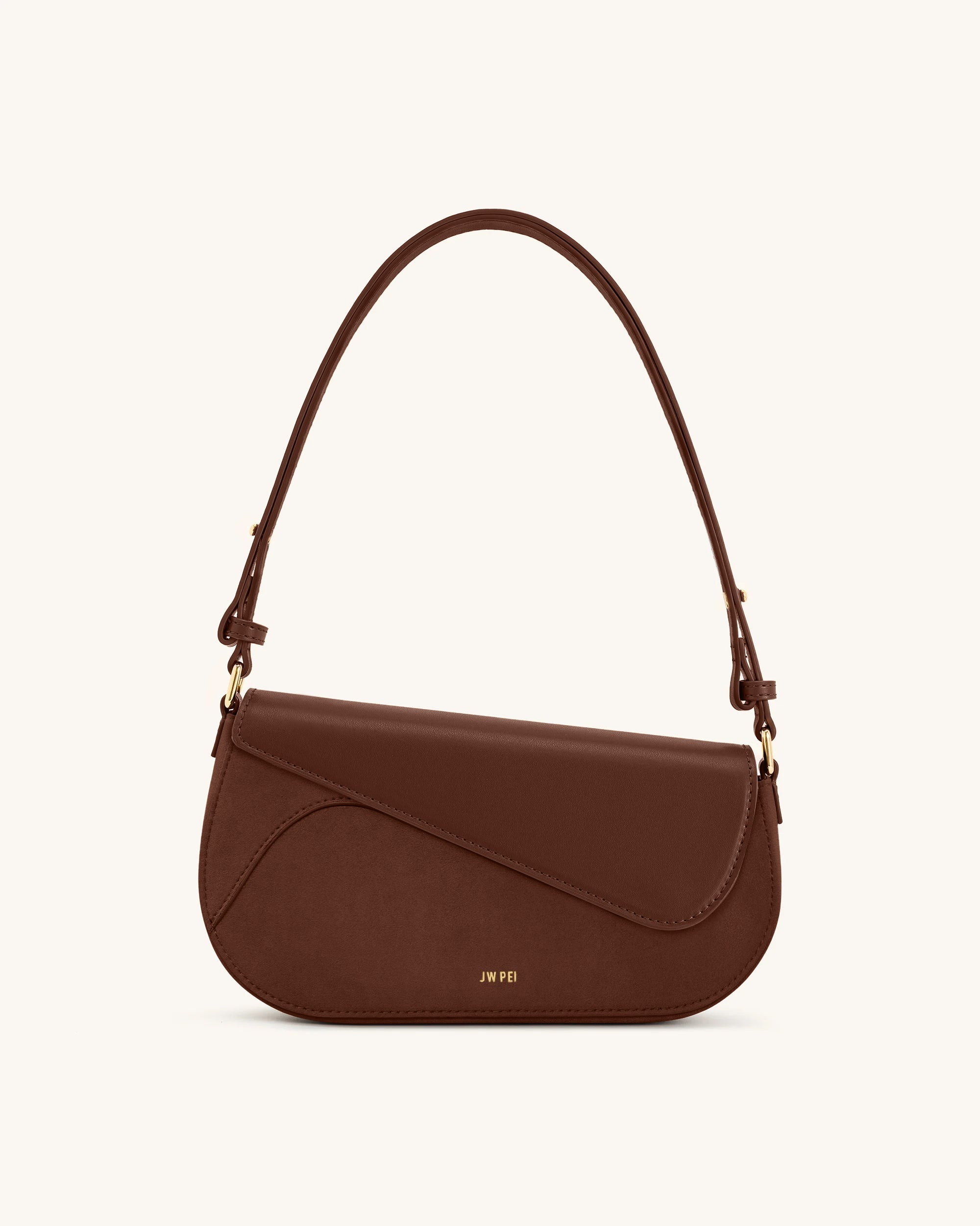 Jw Pei Addisyn Faux Suede Panel Shoulder Bag Mocha Brown