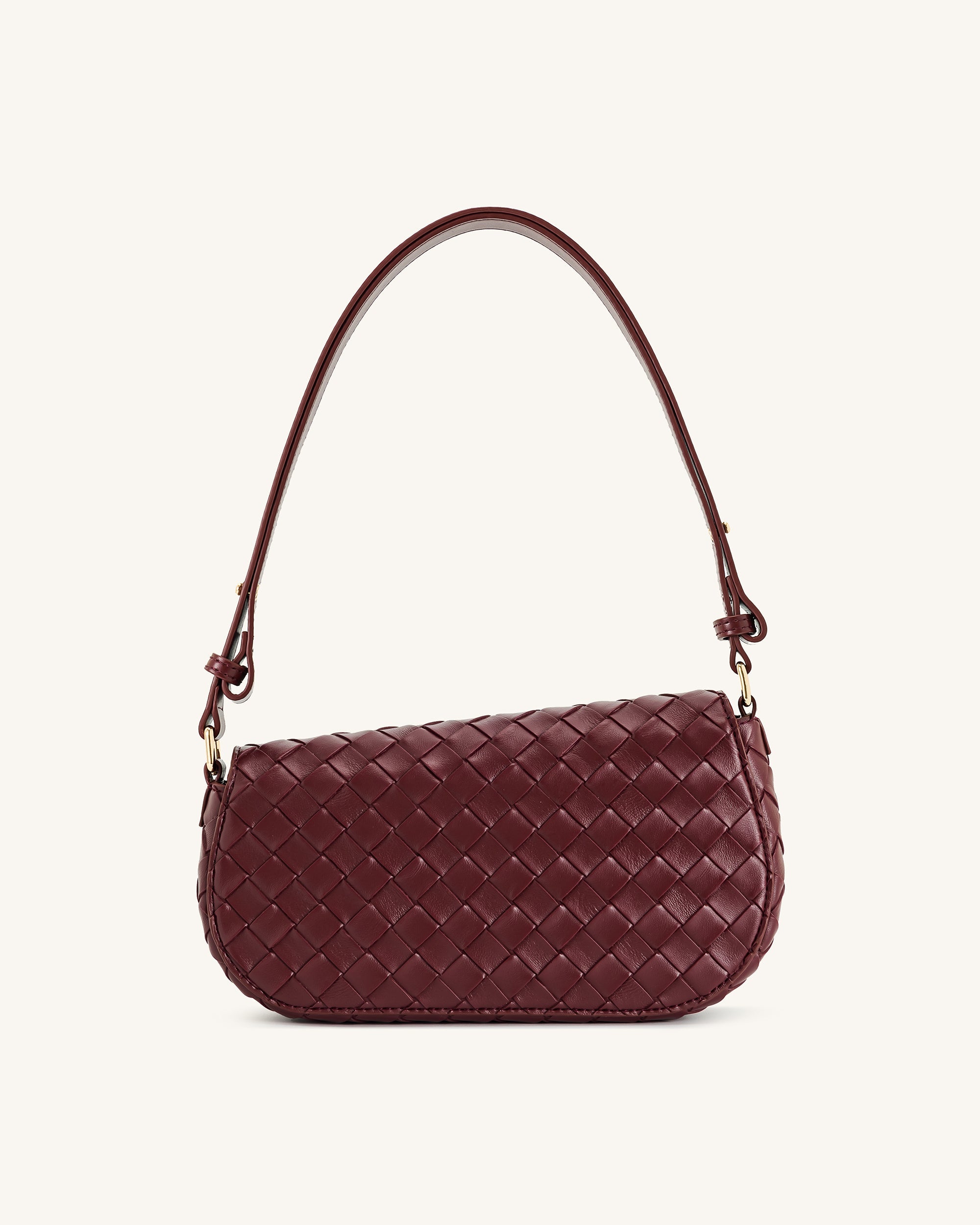 Jw Pei Addisyn Weave Texture Shoulder Bag Burgundy