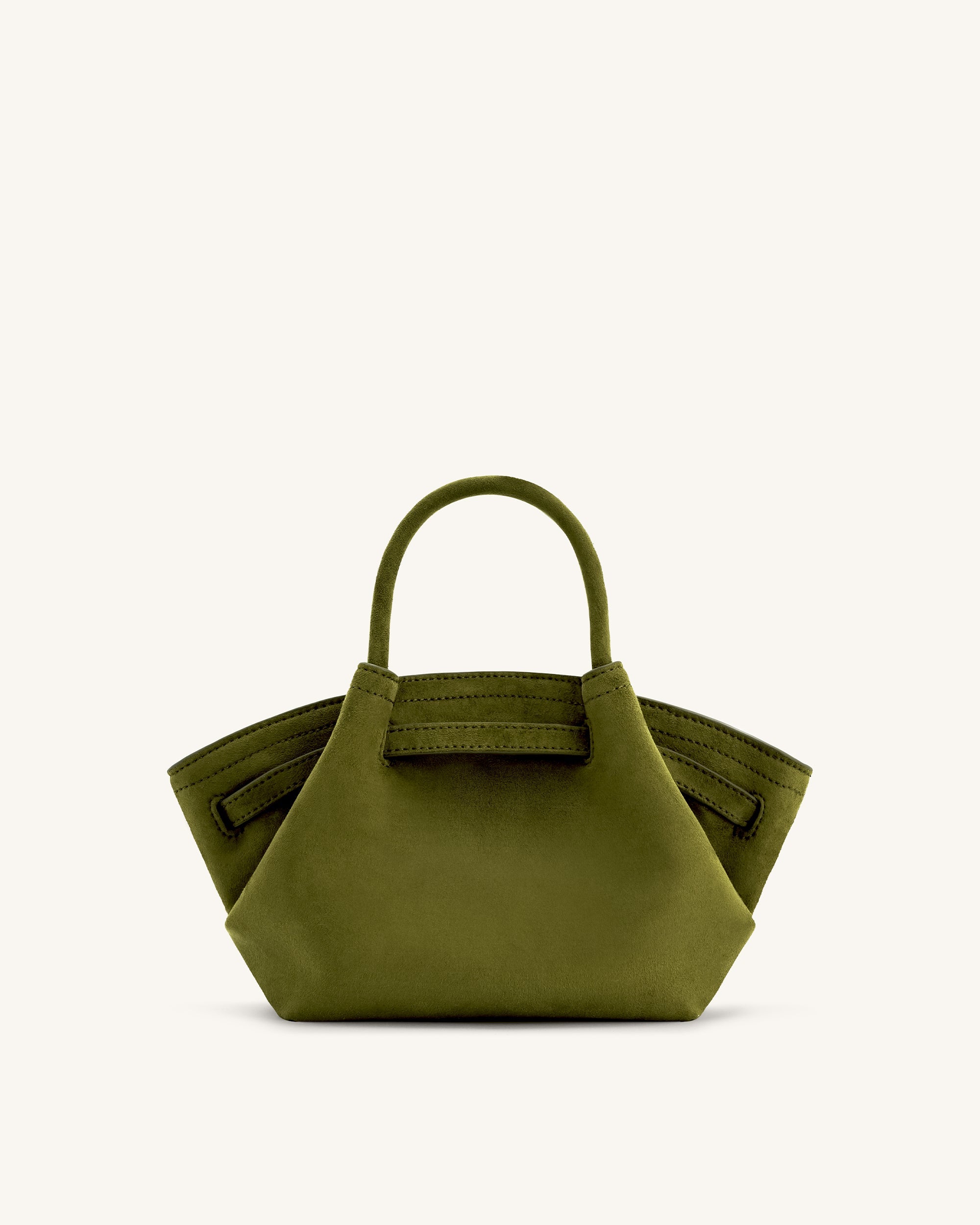 Jw Pei Hana Mini Faux Suede Tote Bag Dark Olive