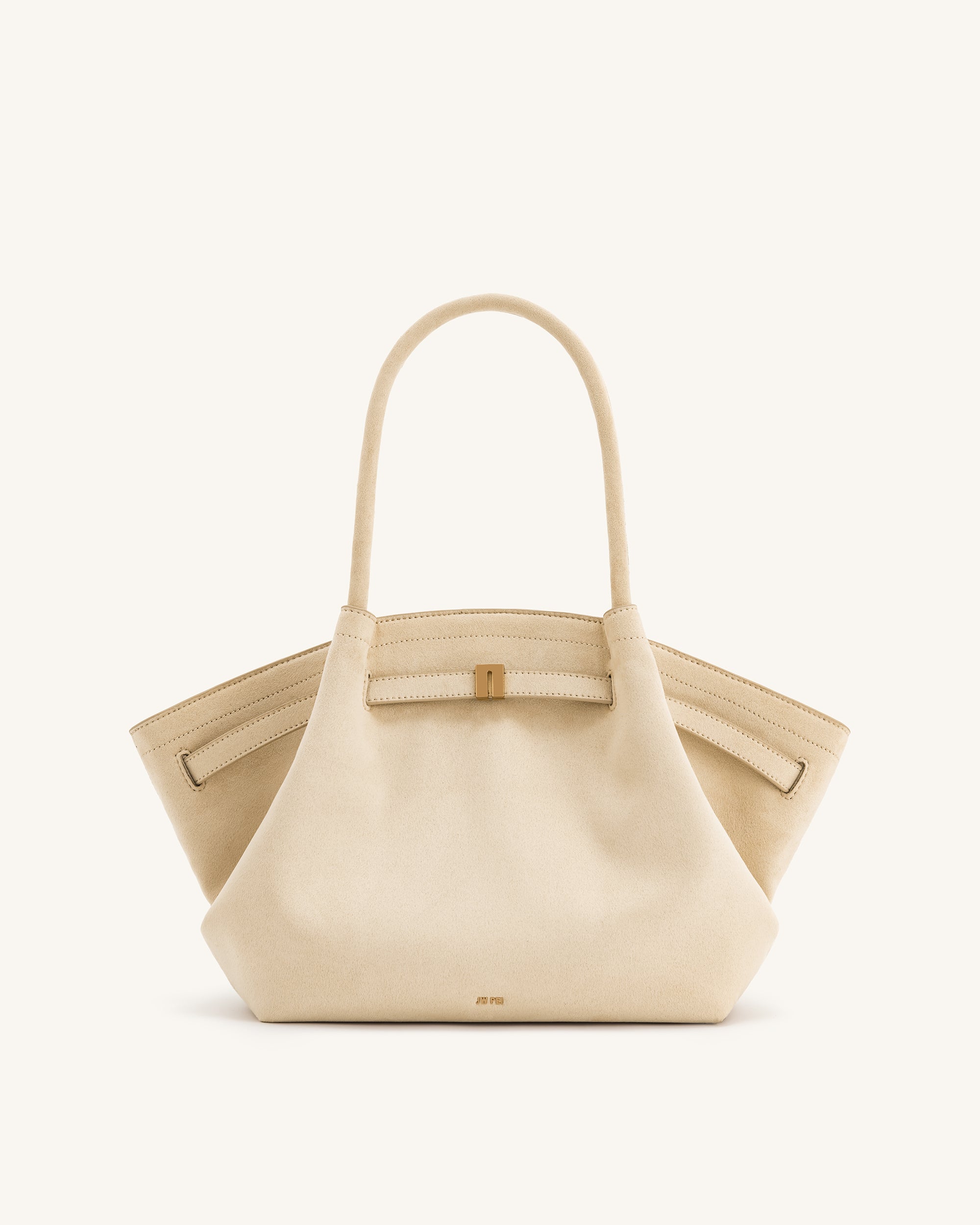 Jw Pei Hana Medium Faux Suede Tote Bag Off White