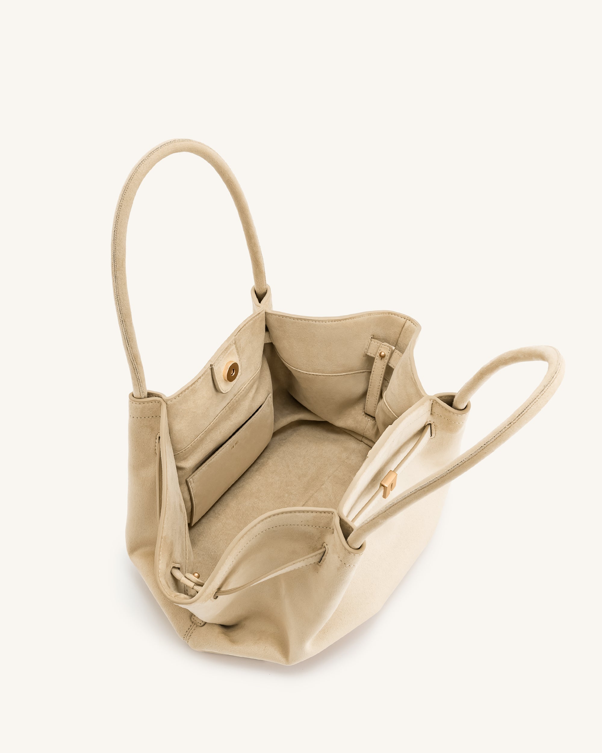 Jw Pei Hana Medium Faux Suede Tote Bag Off White