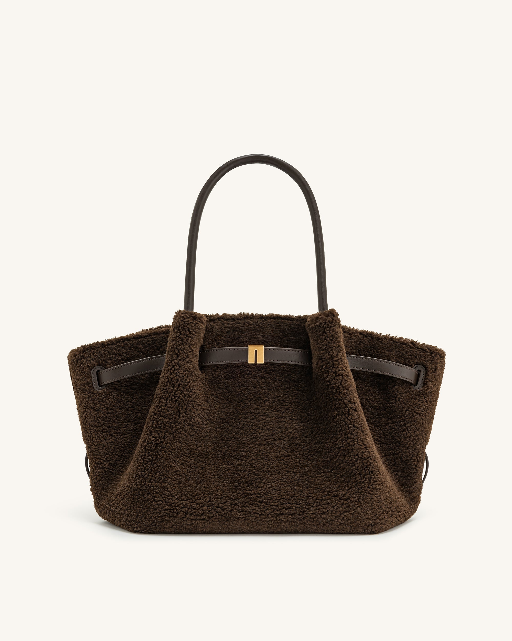 Jw Pei Hana Medium Faux Fur Tote Bag Mocha Brown
