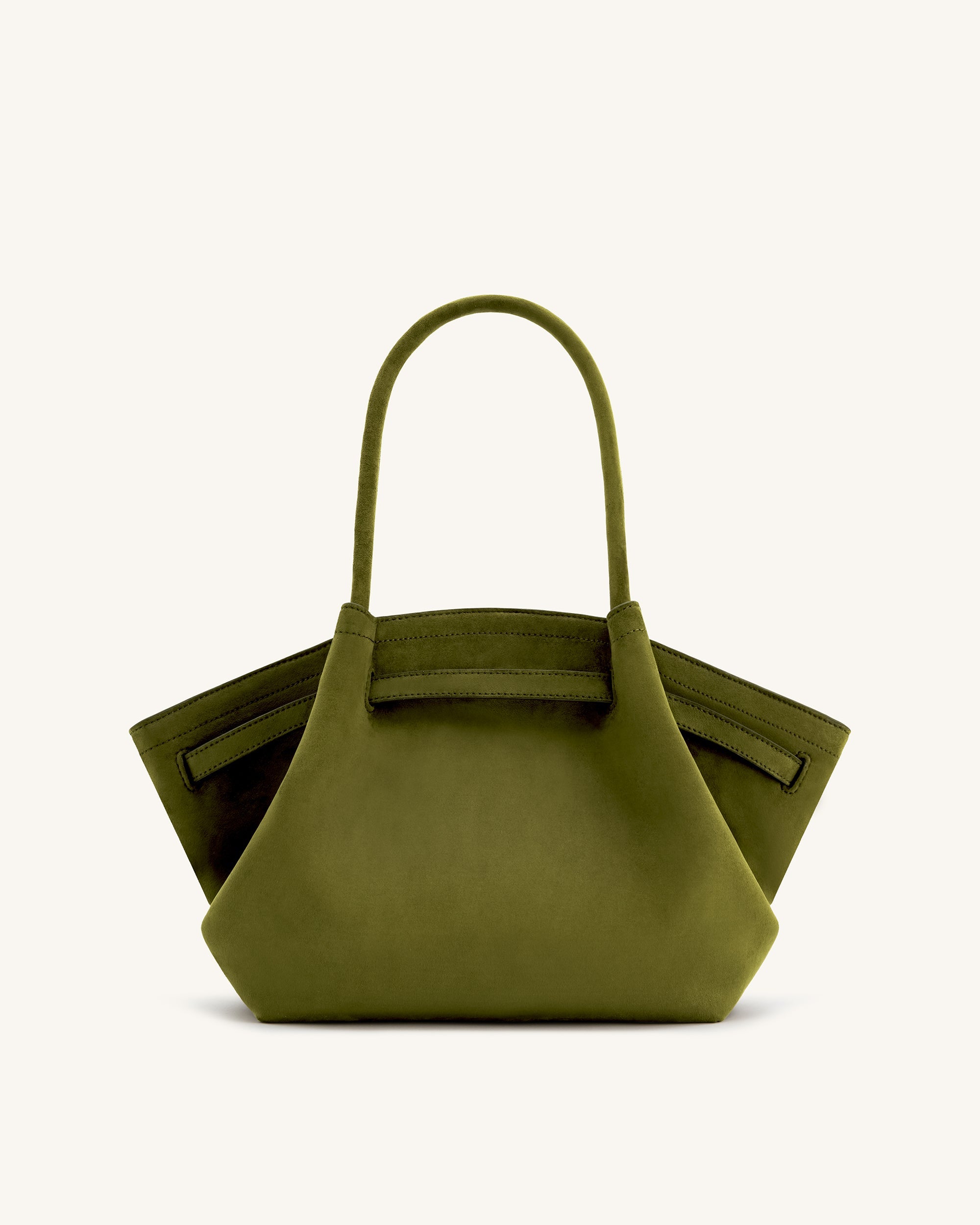 Jw Pei Hana Medium Faux Suede Tote Bag Dark Olive