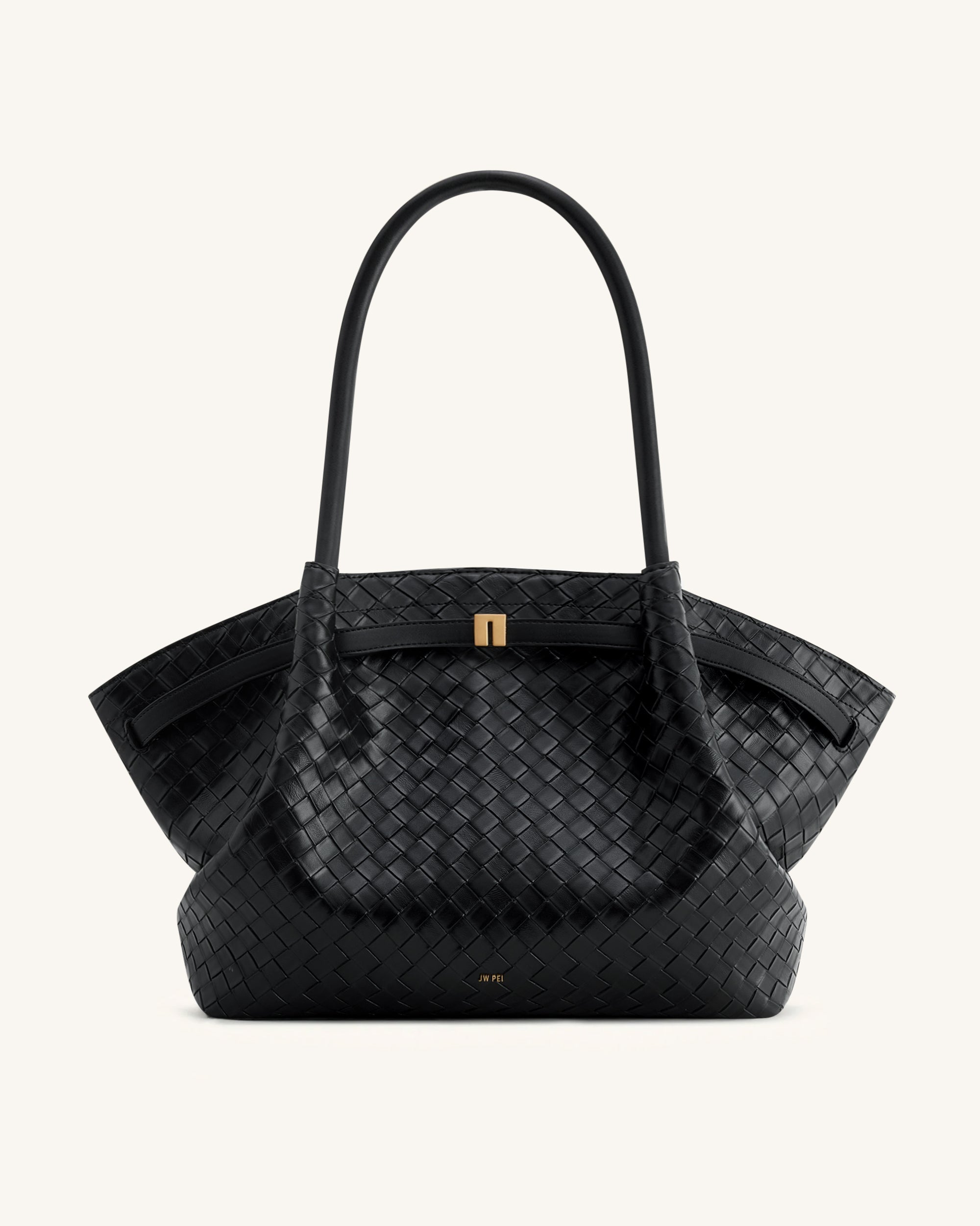 Jw Pei Hana Large Weave Texture Tote Bag Black