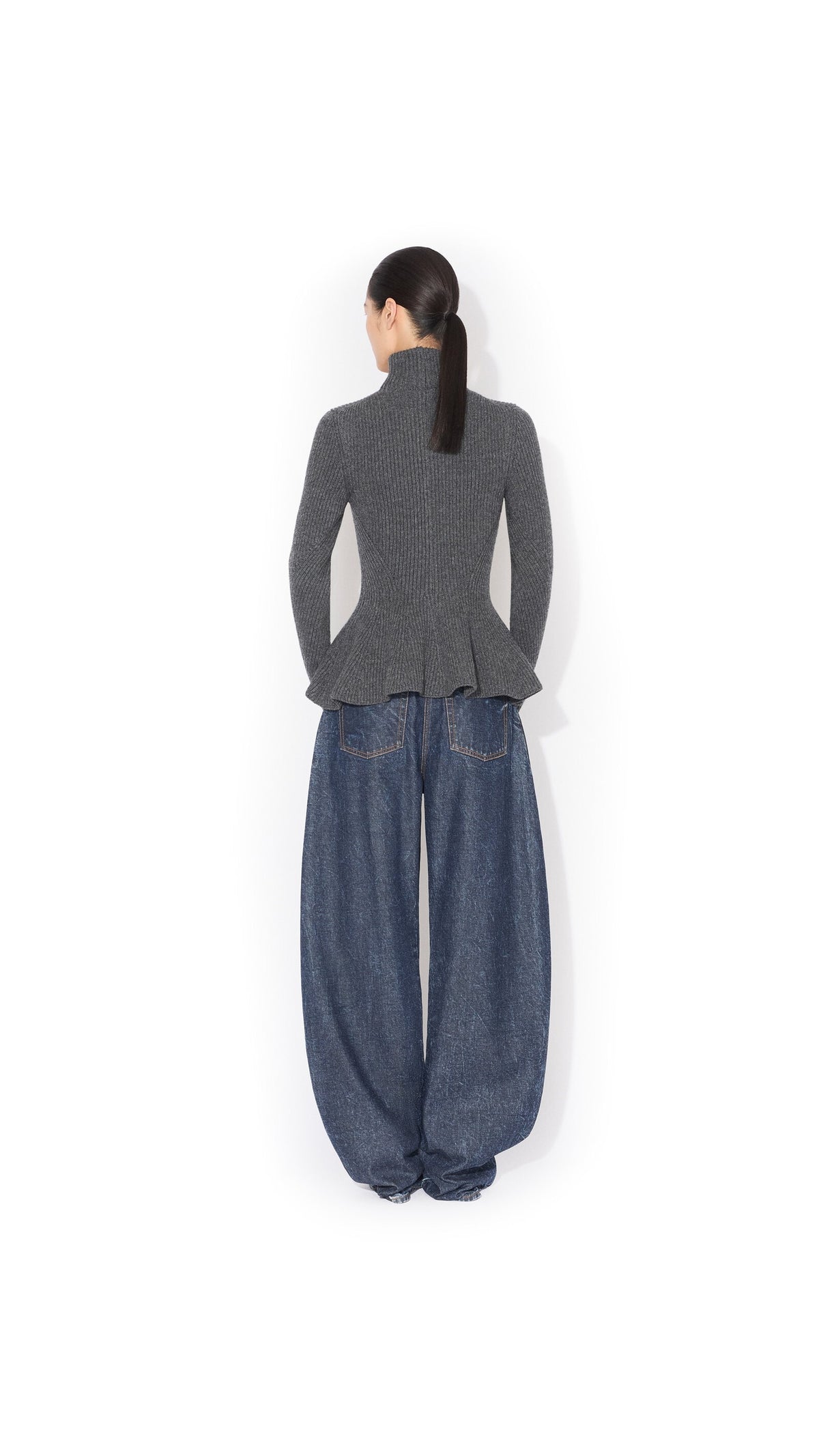 Alaïa Peplum Knitted Cardigan