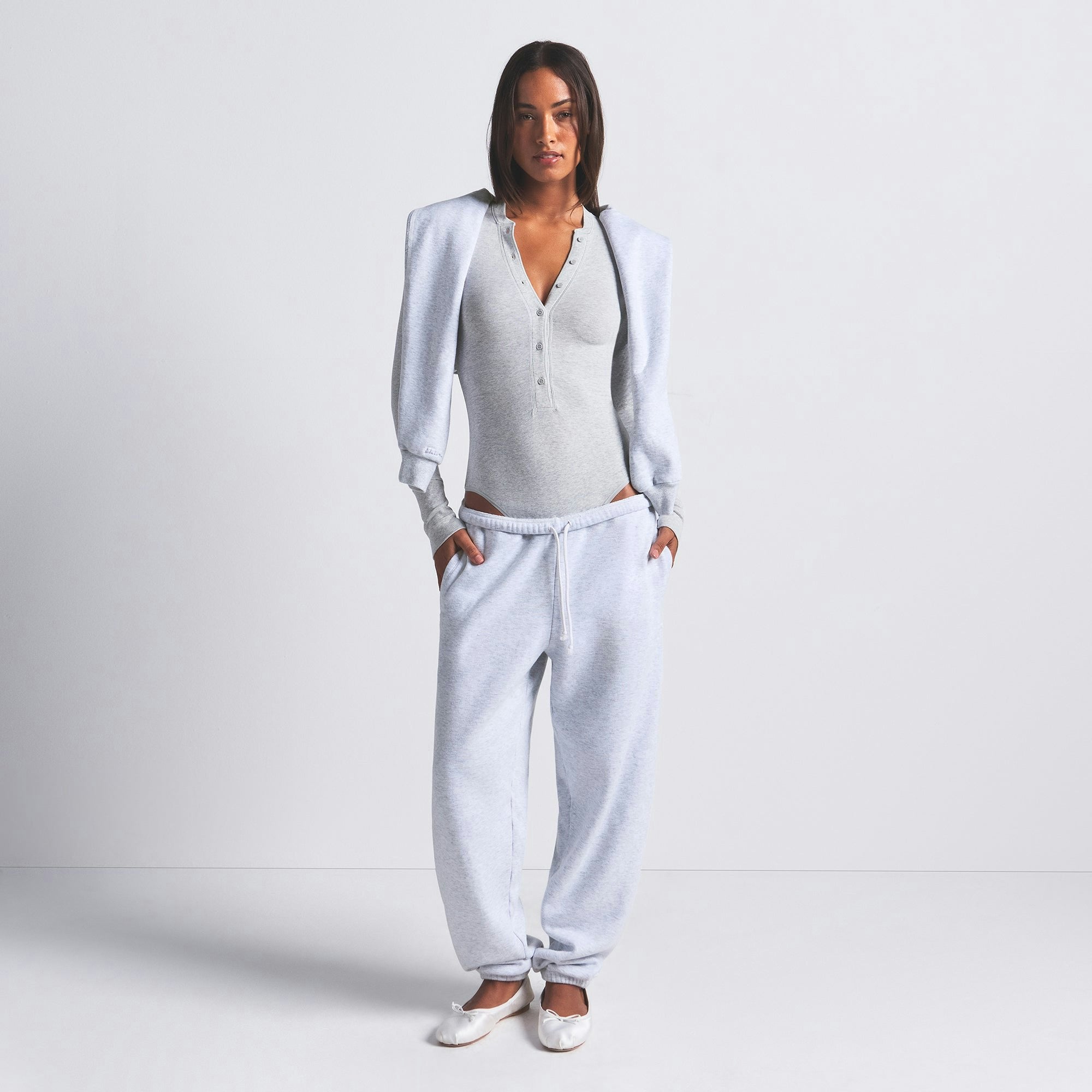 Skims Cotton Fleece Classic Jogger Light Heather Grey