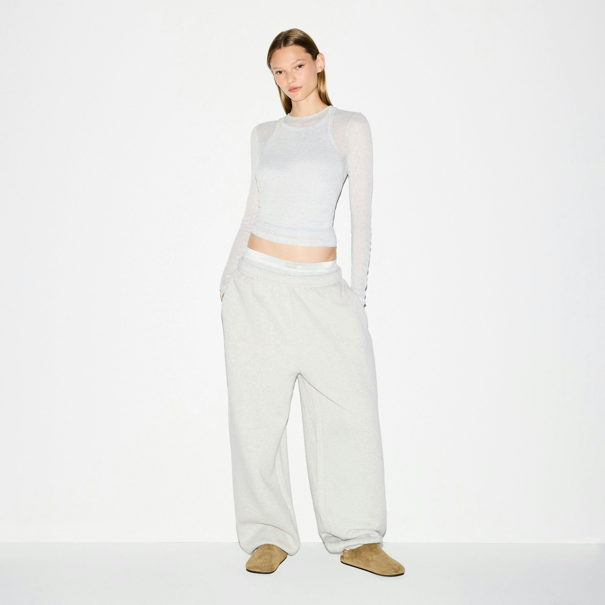 Skims Heavyweight Fleece Oversized Jogger Heather Grey