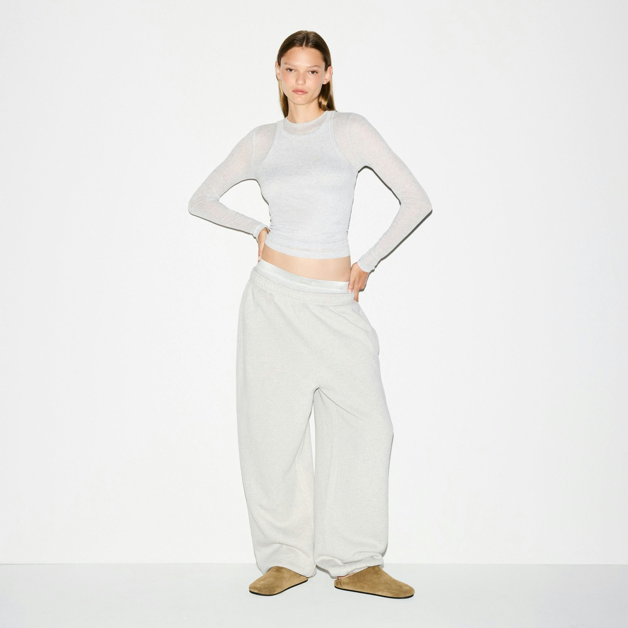 Skims Heavyweight Fleece Oversized Jogger Heather Grey