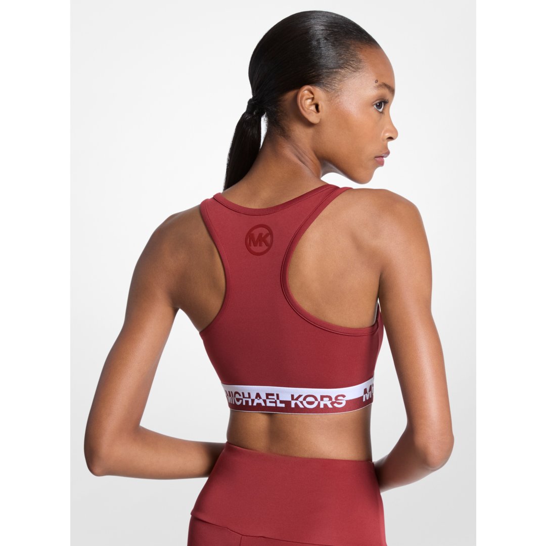 Michael Kors Logo Tape Sports Bra CHERRY