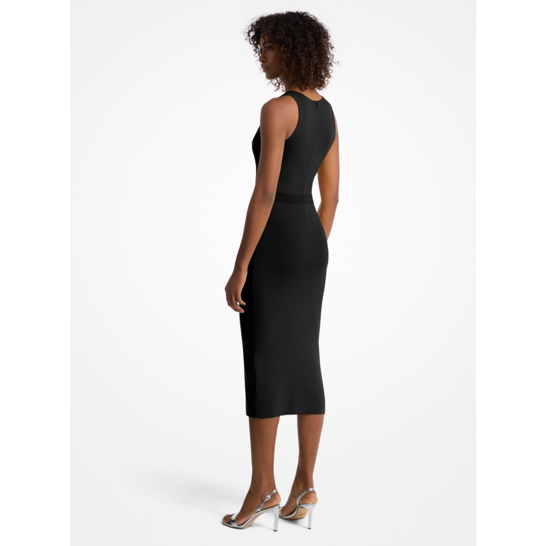 Michael Kors Stretch Viscose Blend Midi Tank Dress BLACK