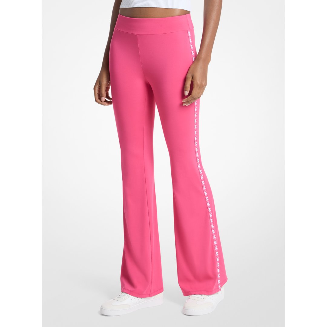 Michael Kors Logo Tape Flared Leggings HIBISCUS