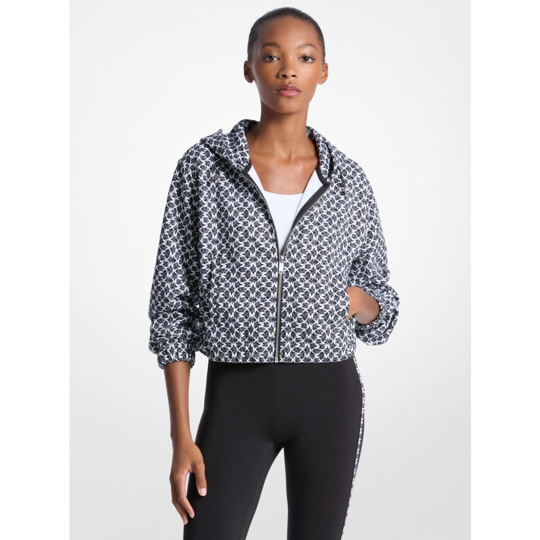 Michael Kors Graphic Logo Cotton Blend Jacket BLACK/WHITE
