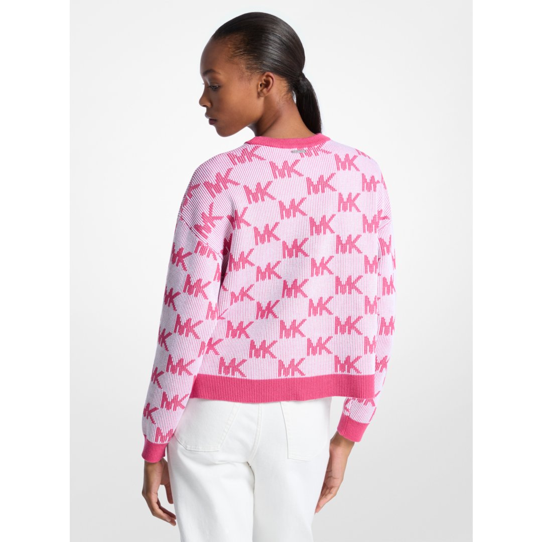 Michael Kors Logo Jacquard Knit Sweater HIBISCUS