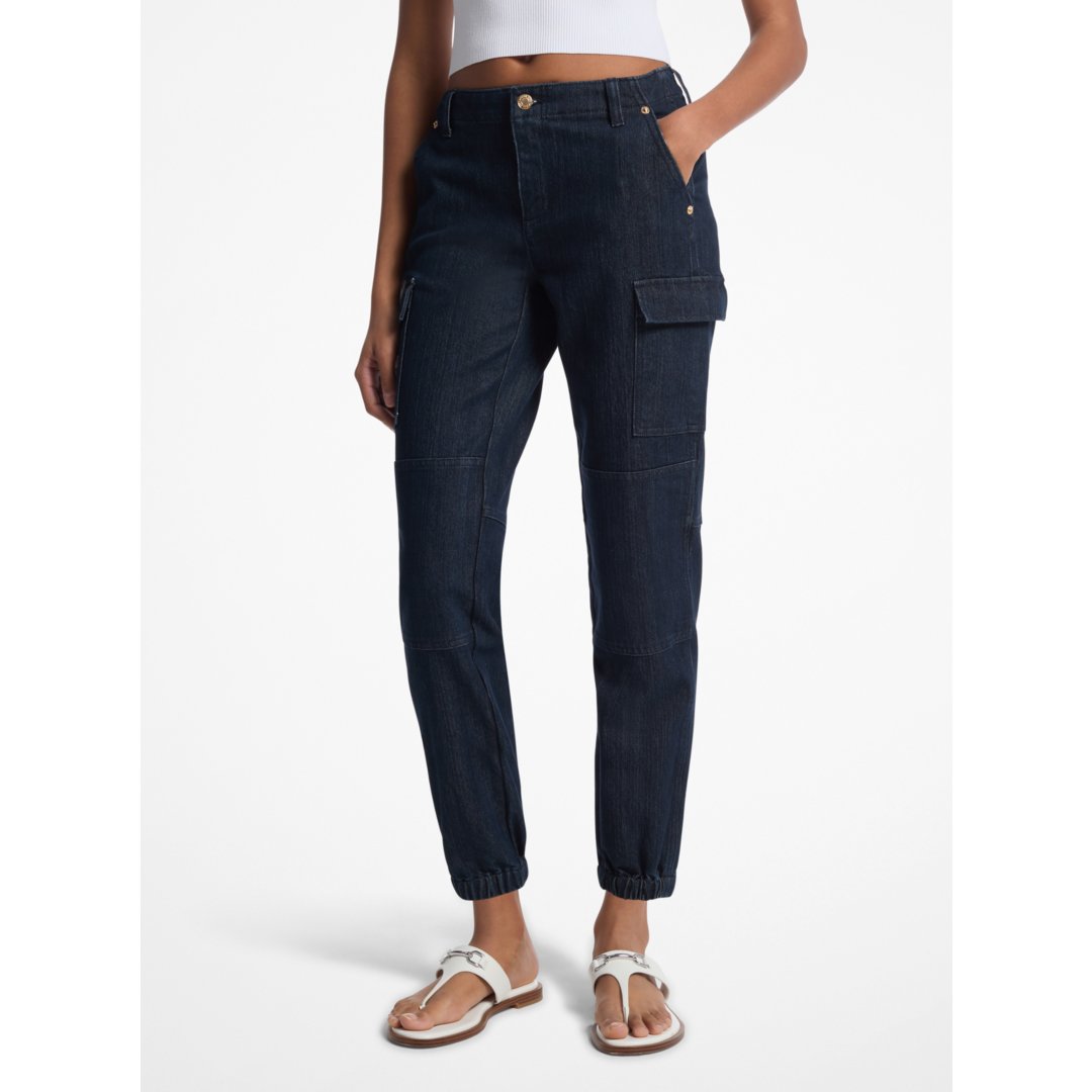 Michael Kors Washed Stretch Denim Cargo Jeans RINSE