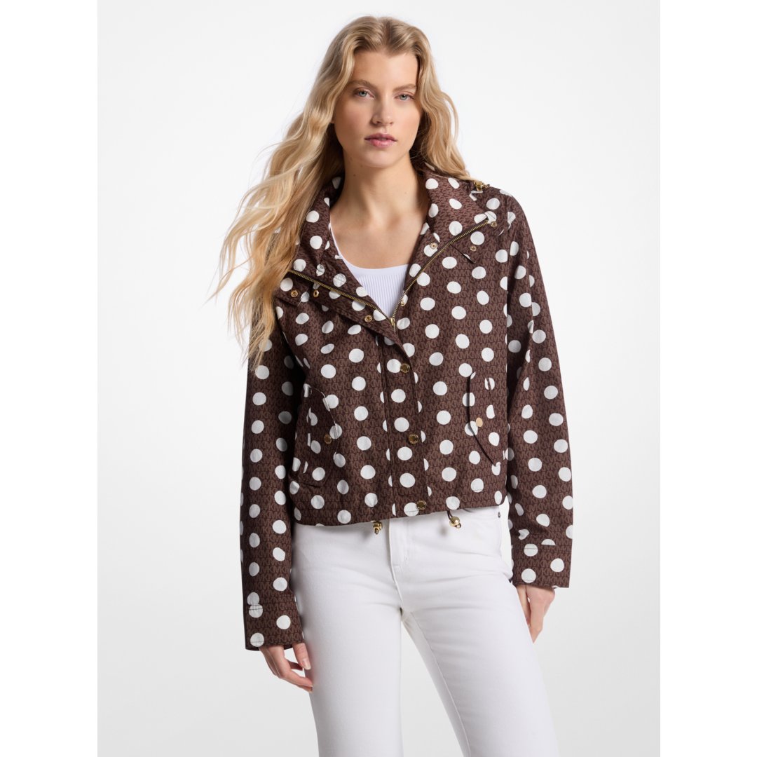 Michael Kors Polka Dot Signature Logo Cir Jacket CHOCOLATE