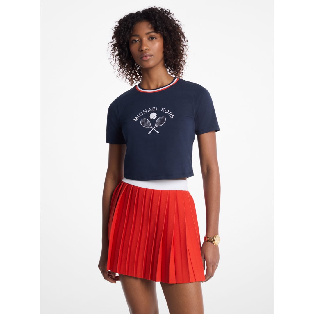 Michael Kors Embellished Cotton Baby Tee MIDNIGHTBLUE