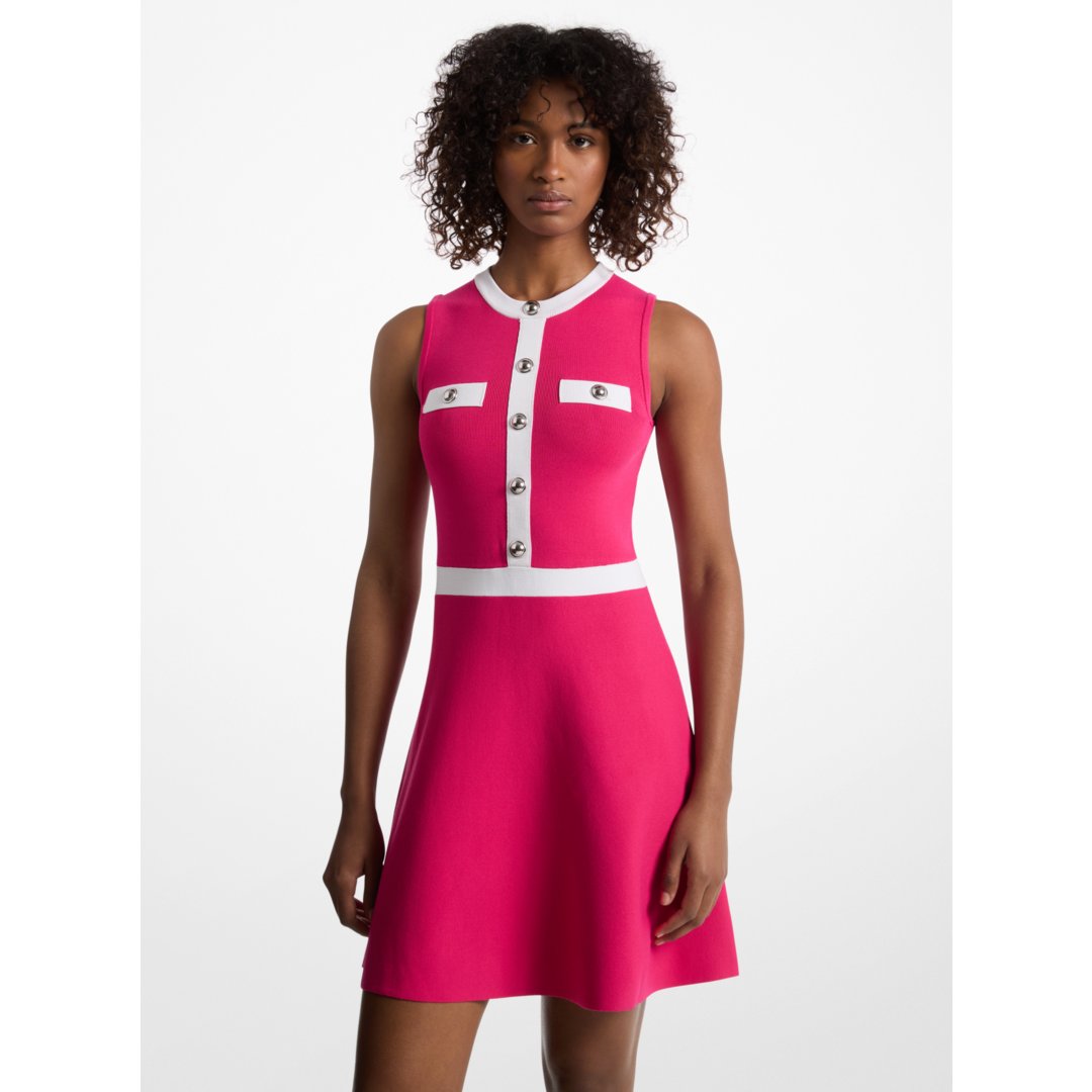 Michael Kors Viscose Blend Snap Dress DRAGON FRUIT