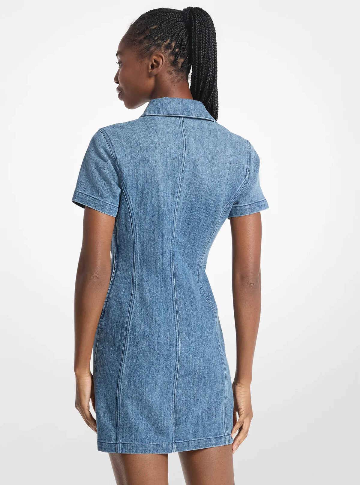 Michael Kors Carson Denim Mini Dress DUSK BLUE WASH
