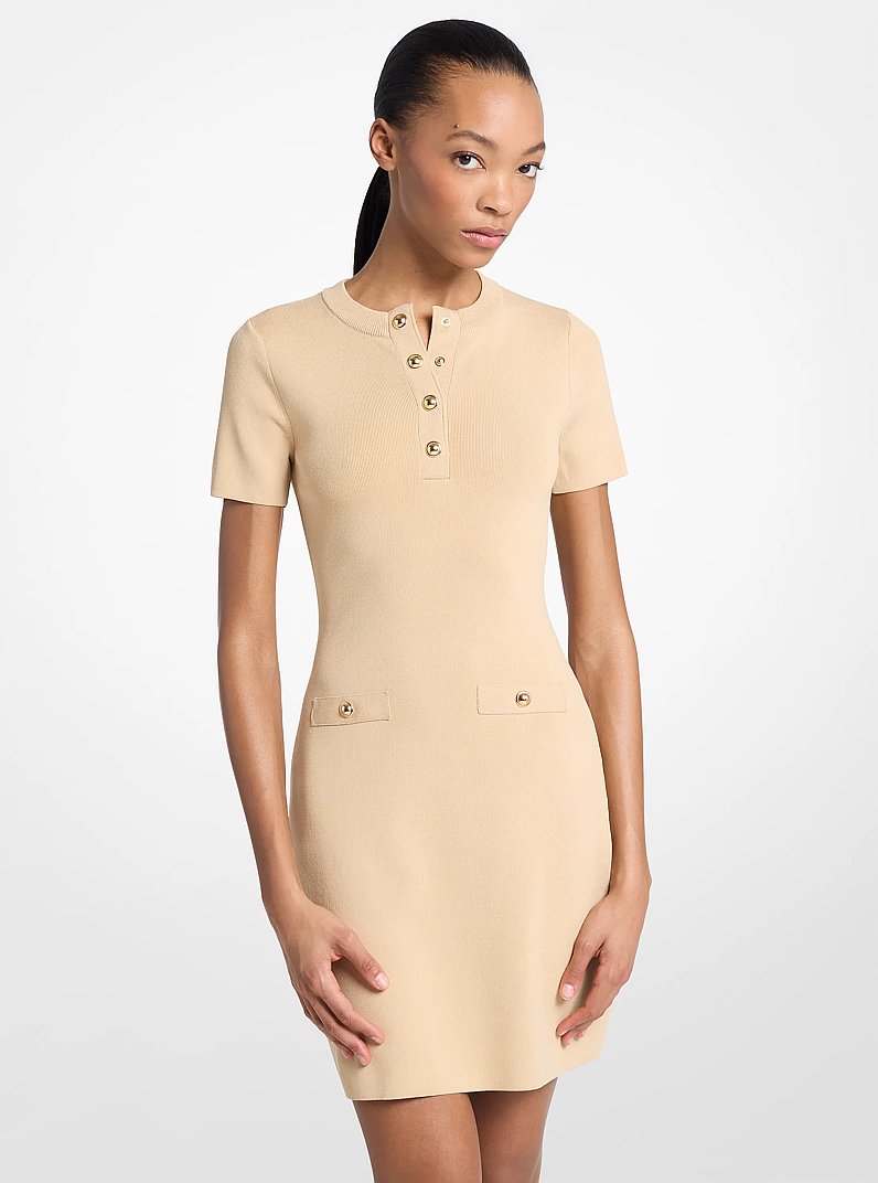 Michael Kors Viscose Blend Mini Dress BUFF