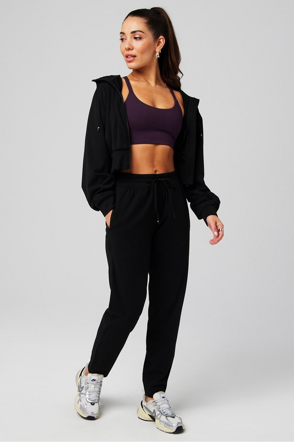 Fabletics Cold Weather Full-Zip Cropped Hoodie