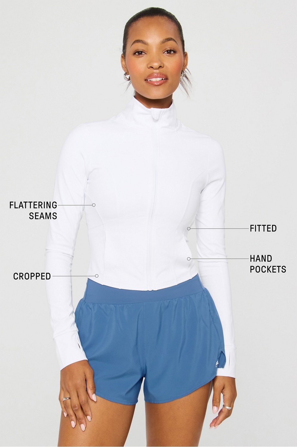 Fabletics Perfect Storm Cropped Train Jacket