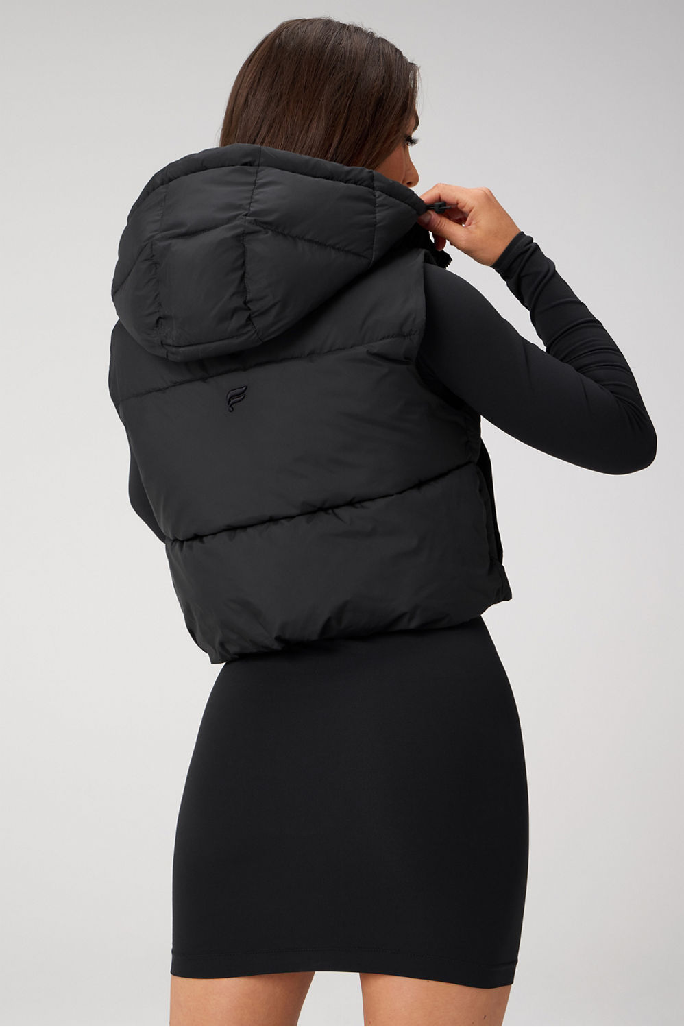 Fabletics Essential Cropped Hooded Puffer Vest