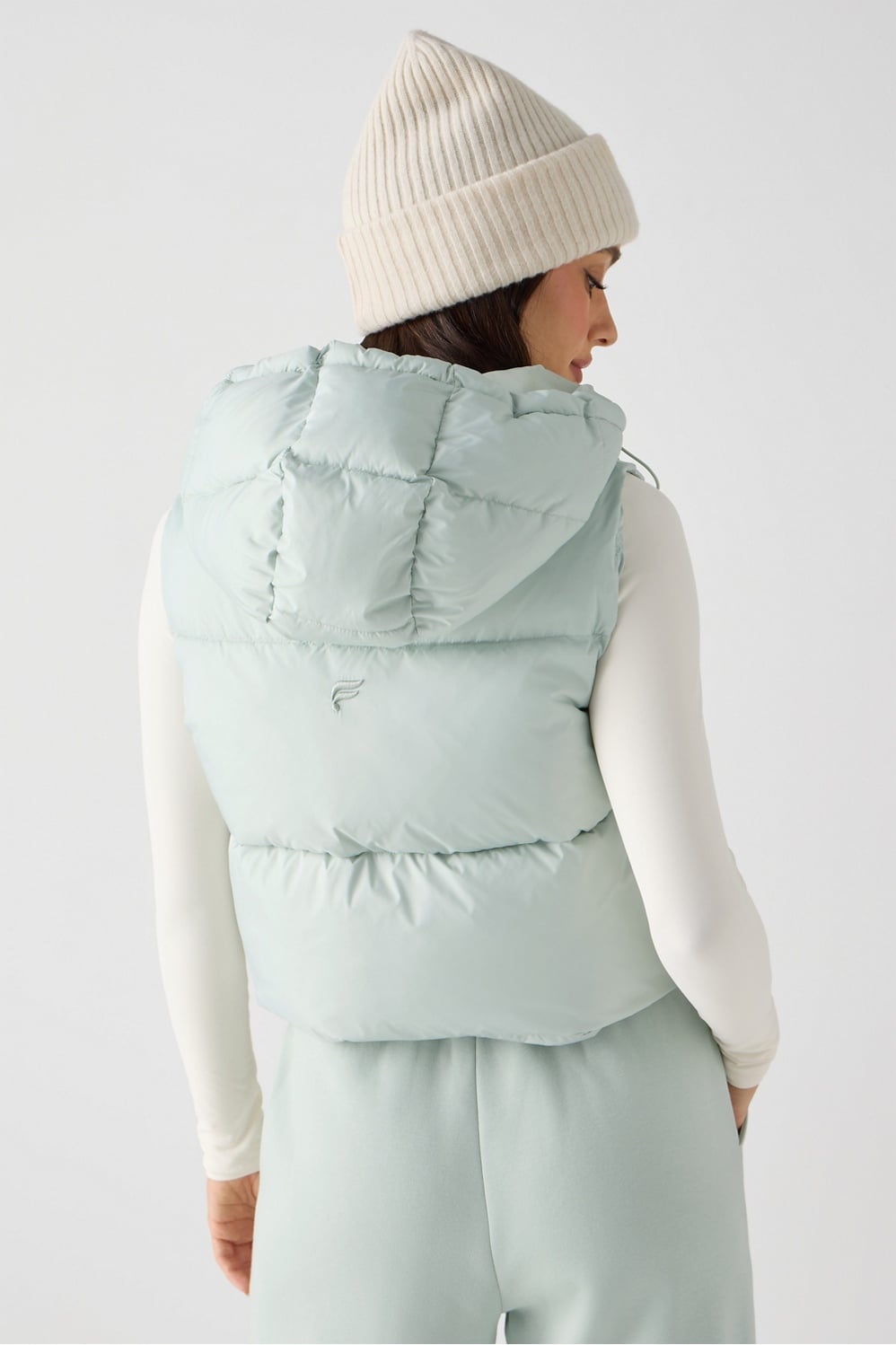 Fabletics Essential Cropped Hooded Puffer Vest
