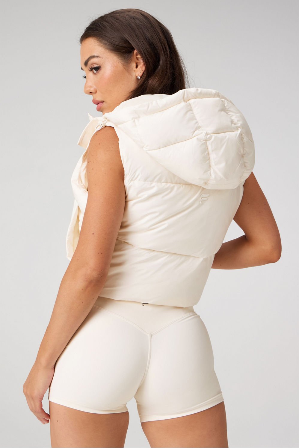 Fabletics Essential Cropped Hooded Puffer Vest