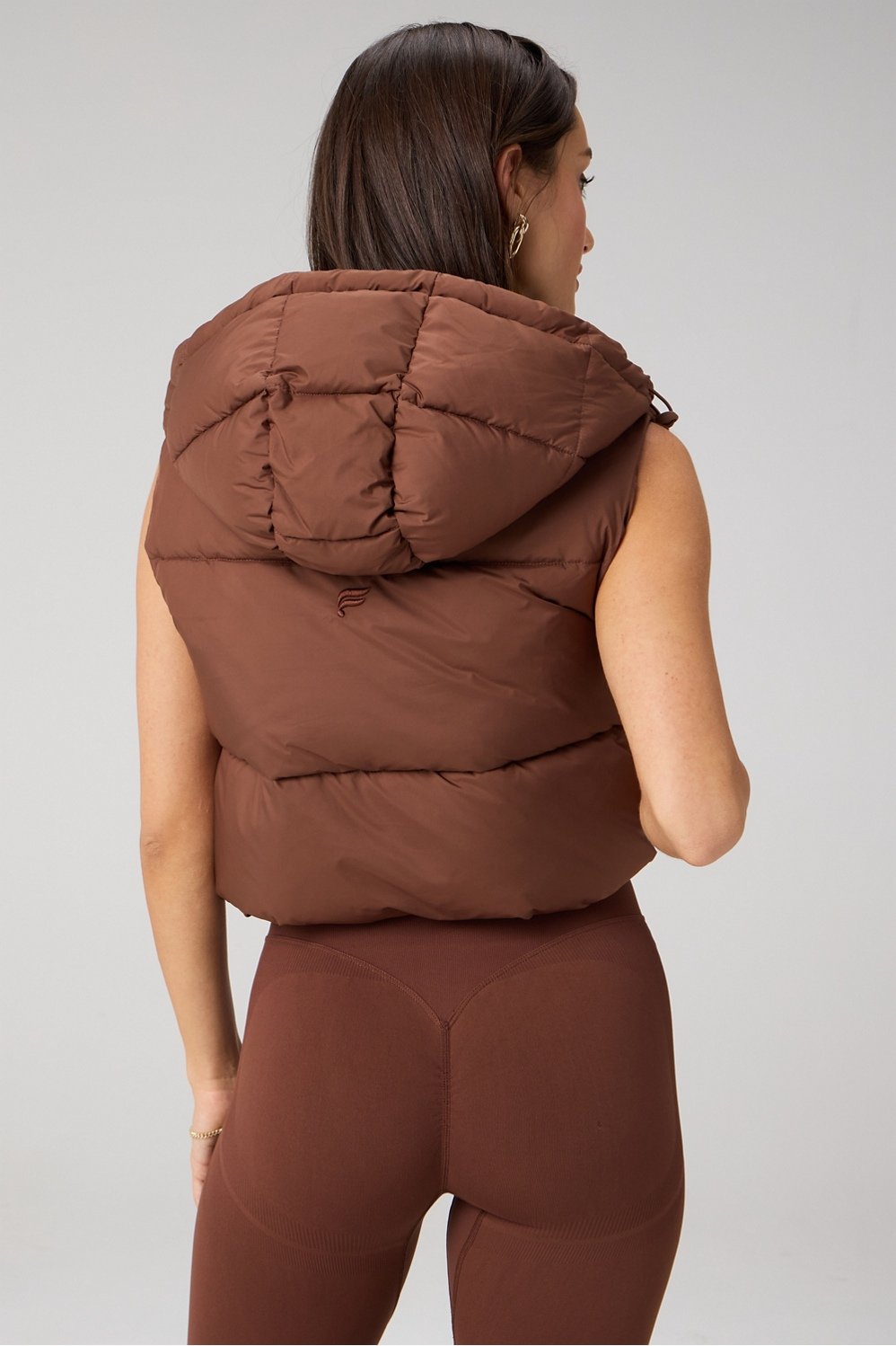 Fabletics Essential Cropped Hooded Puffer Vest