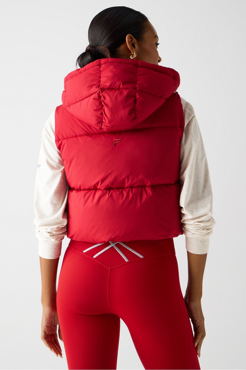 Fabletics Essential Cropped Hooded Puffer Vest