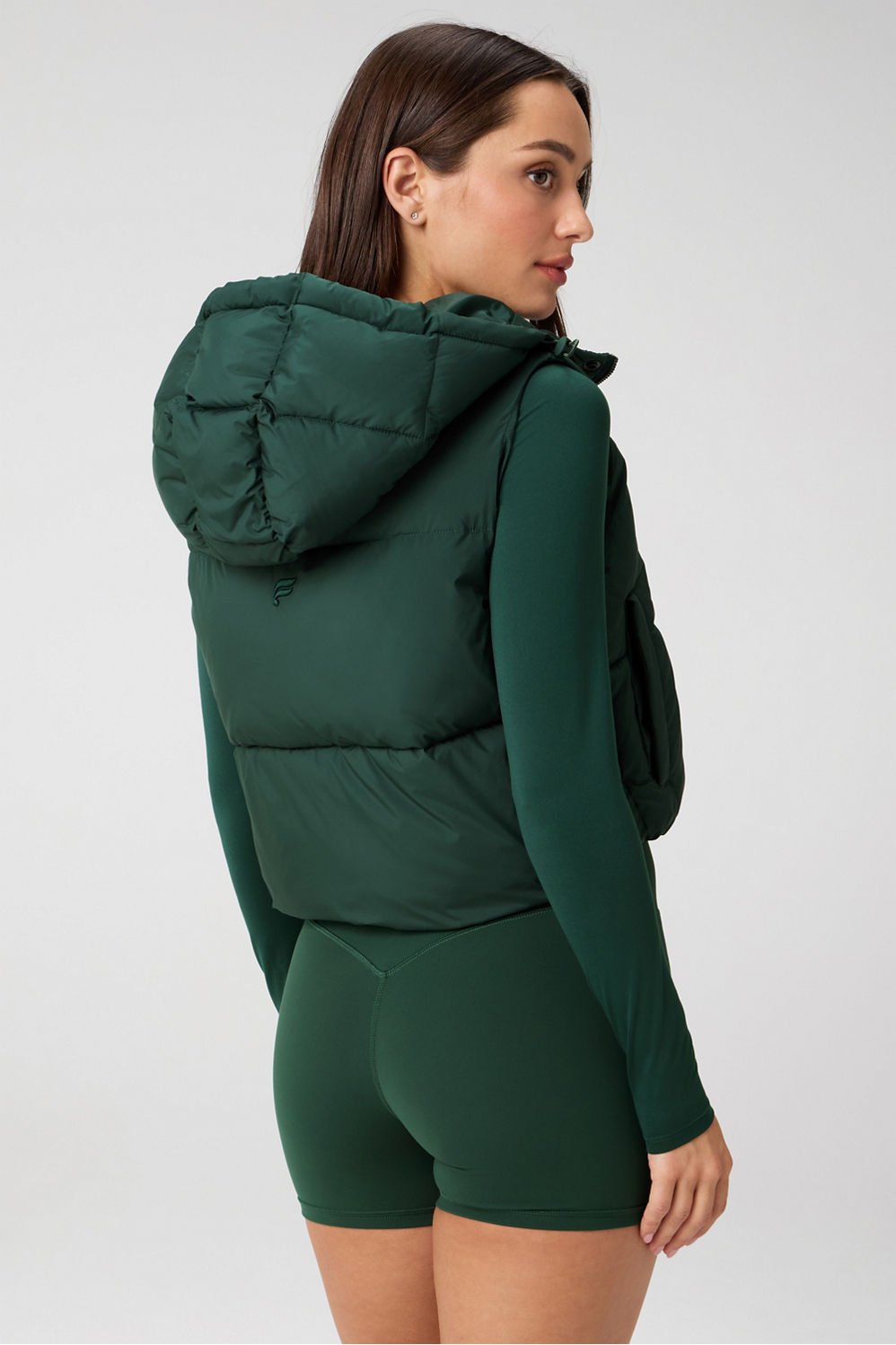 Fabletics Essential Cropped Hooded Puffer Vest