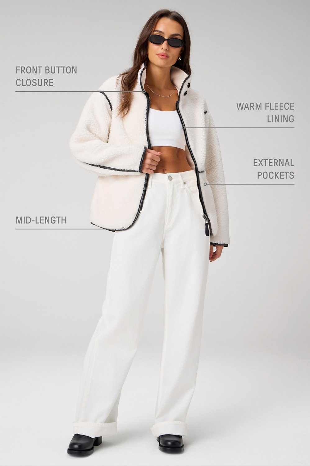 Fabletics Teddy Mid-Length Jacket