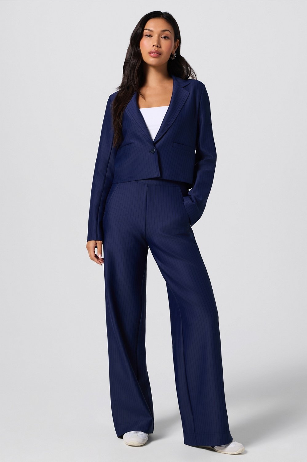 Fabletics Pinstripe Cropped Blazer
