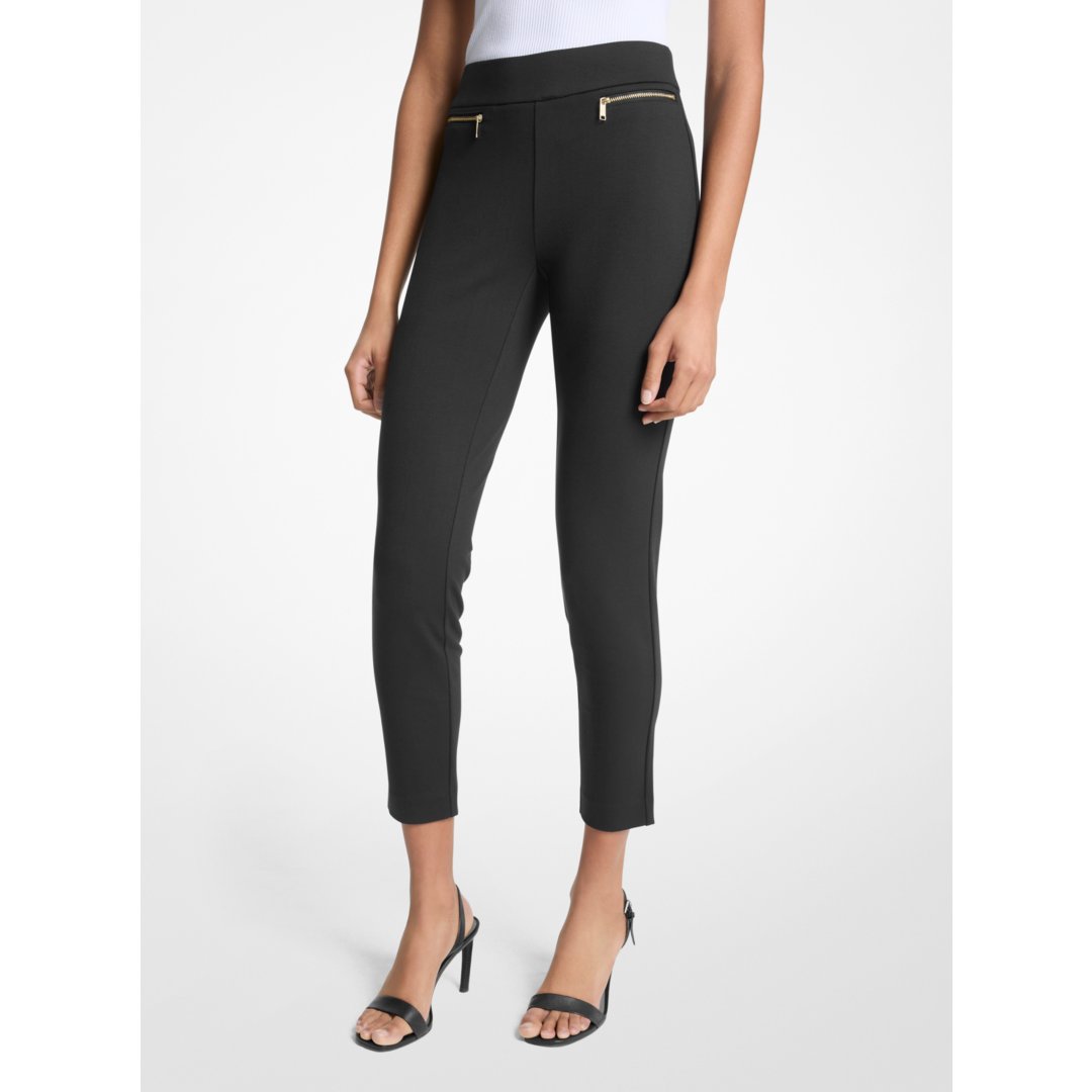 Michael Kors Viscose Blend Zip Pants BLACK