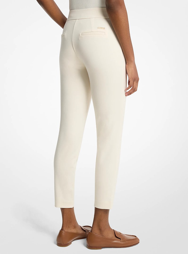 Michael Kors Viscose Blend Zip Pants BONE
