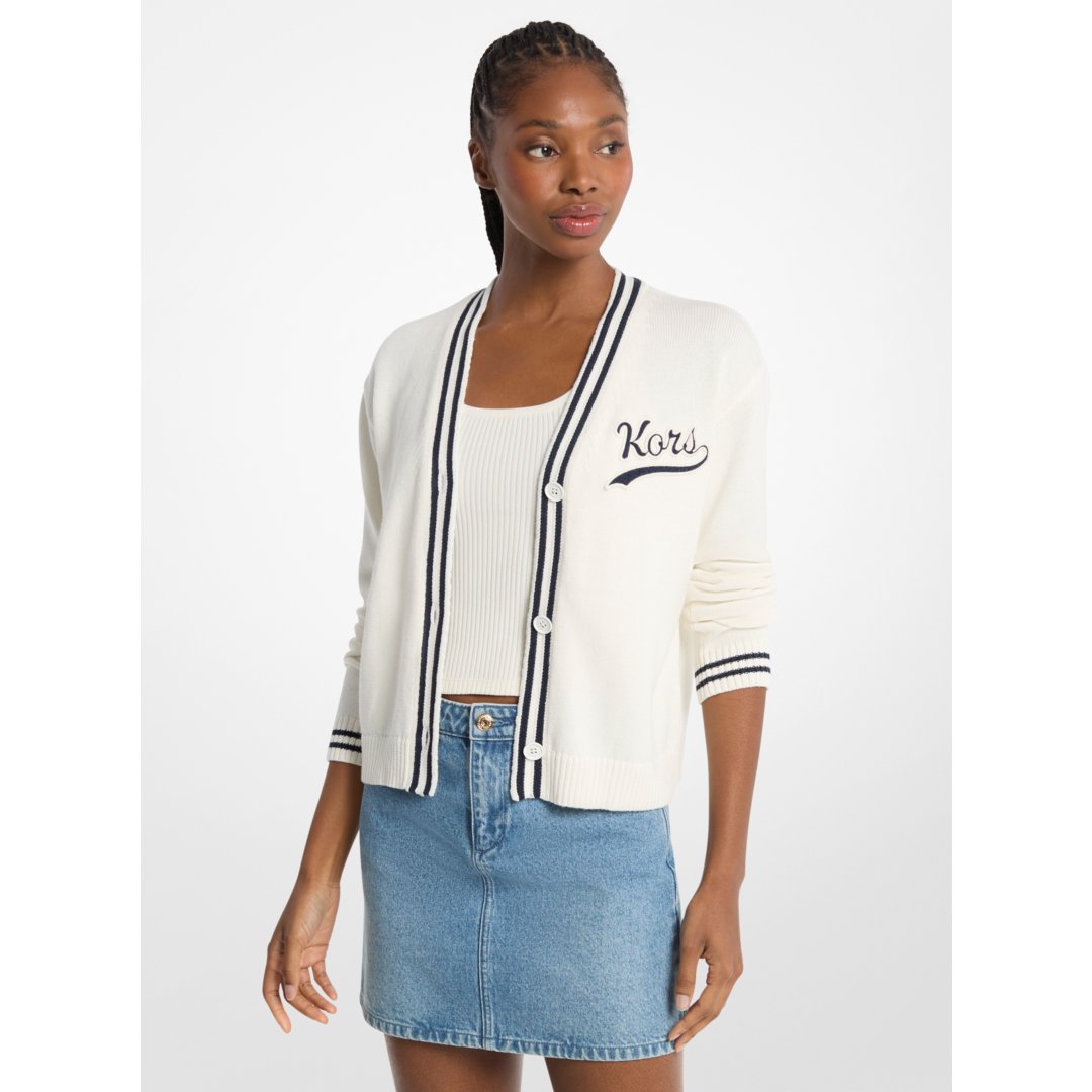 Michael Kors KORS Varsity Cardigan BONE