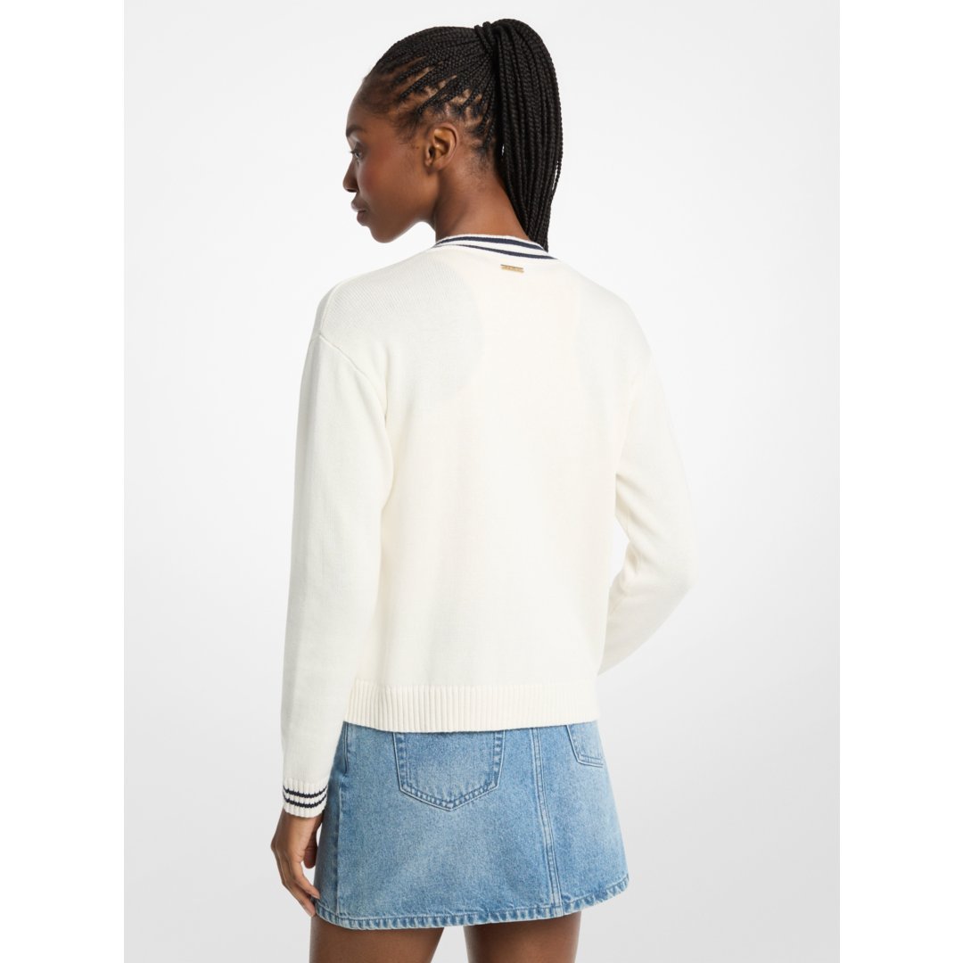 Michael Kors KORS Varsity Cardigan BONE
